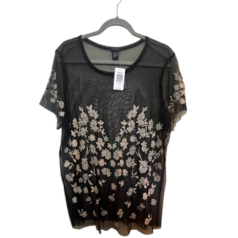 Sheer Black Floral Top